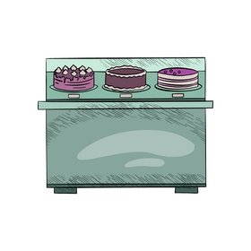 Cake display counter clipart