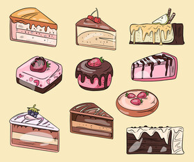 Cake slices vector