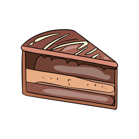 Chocolate cake slice clipart