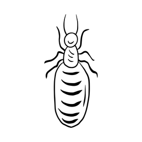 Crawling insect black and white clipart