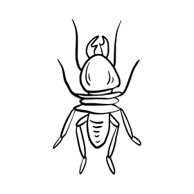 Crawling insect black and white clipart