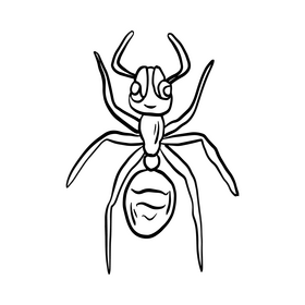 Crawling insect black and white clipart