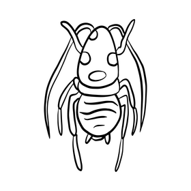 Crawling insect illustration black and white clipart