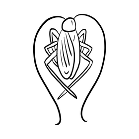 Cartoon crawling insect black and white clipart