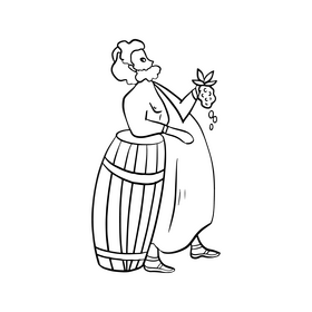 Dionysus myth greek gods black and white clipart