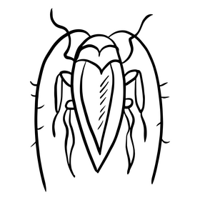 Crawling insect illustration black and white clipart