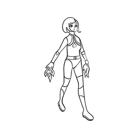 Free female superhero black and white clipart