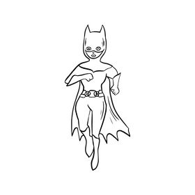 Superwoman character black and white clipart