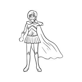 Wonder woman superhero black and white clipart