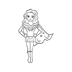 Supergirl, superhero black and white clipart free download