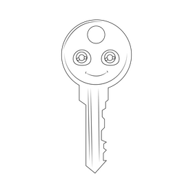 Key black and white clipart