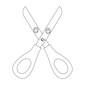 Scissors black and white clipart
