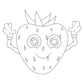 Strawberry black and white clipart
