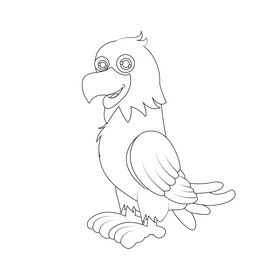 Eagle black and white clipart