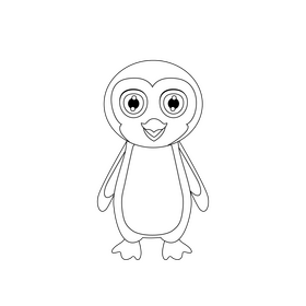 Pengiun black and white clipart