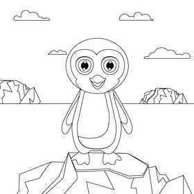 Penguin black and white vector