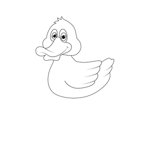 Duck black and white clipart