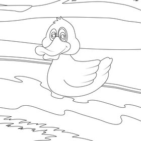 Duck black and white vector