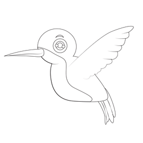 Humminbird black and white clipart