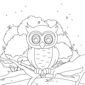 Owl black and white vector