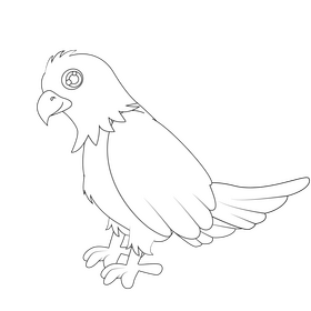 Falcon black and white clipart
