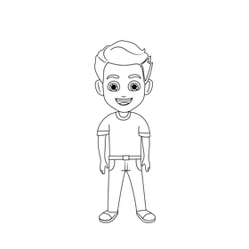 Boy black and white clipart