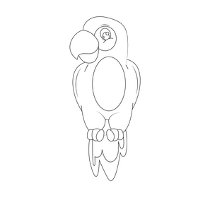 Parrot black and white clipart