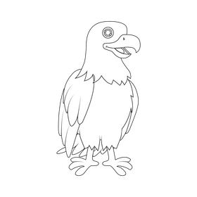 Hawk black and white clipart