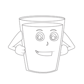 Glass cartoon black and white clipart free download