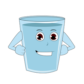 Glass of water cartoon clipart