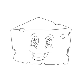 Cheese cartoon black and white clipart free download