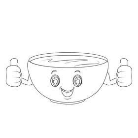 Coffee cartoon black and white clipart