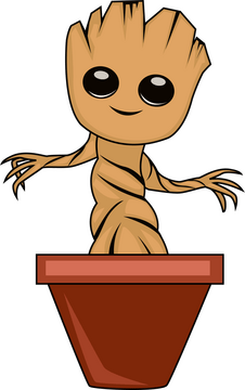 Baby groot drawing clipart vector free download