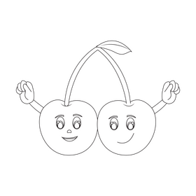 Cherry cartoon black and white clipart free download