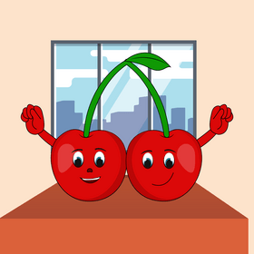 Cherry cartoon vector