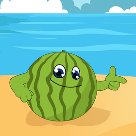 Watermelon cartoon vector