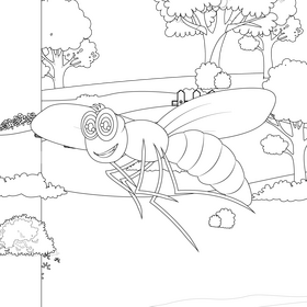 Mosquito black and white vector