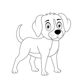Dog black and white clipart