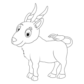 Eland antelope black and white clipart