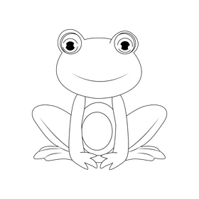 Frog black and white clipart