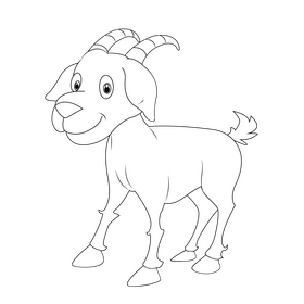 Goat black and white clipart