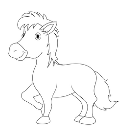 Horse black and white clipart