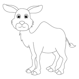 Llama black and white clipart