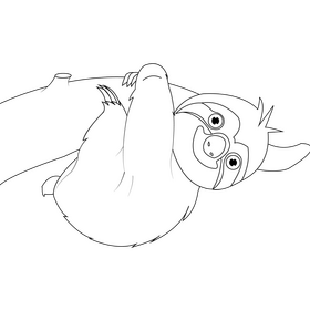 Sloth black and white clipart