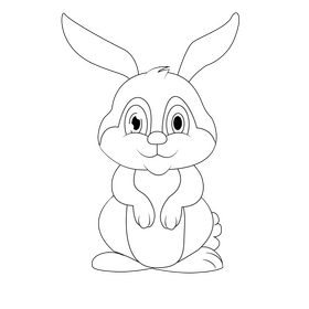 Rabbit black and white clipart