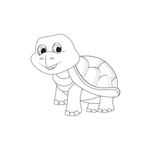 Turtle black and white clipart