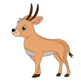 Waterbuck antelope clipart