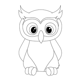 Owl drawing black and white clipart vector free download