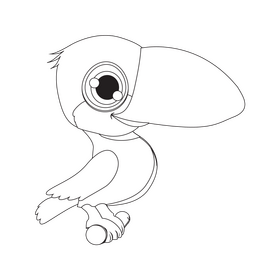 Taucan black and white clipart