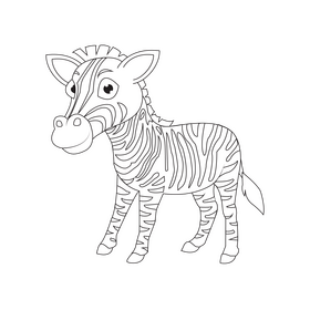 Zebra black and white clipart